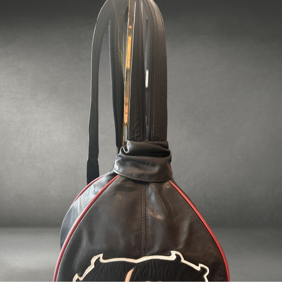 Betty Boob collectors item Black Kid Leather Shoulder /Backpack - Picture 6 of 7